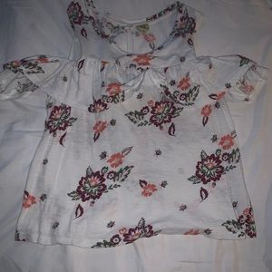 shirt sleeve flower shirt (juniors)